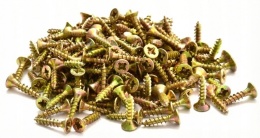 WKRĘTY DO DREWNA 3,5x20 mm HARTOWANE ŻÓŁTE ZŁOTE OCYNKOWANE 1KG/1140 szt.