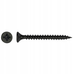 Wkręty hartowane do drewna 4x25 stożkowe czarne powłoka BLACK TOP 200szt