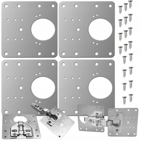 Zestaw naprawczy zawiasów meblowych płytki 4 sztuki 90 x 90 mm
