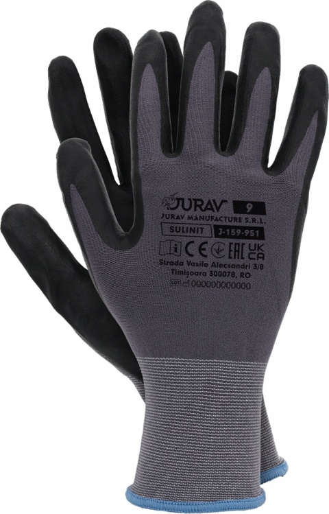 Rękawice powlekane nitrylem Jurav SULINIT SB r. 9 - L 1para