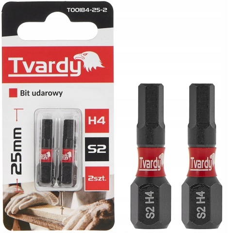 Bit Udarowy H4 25mm S2 Narzędzia Wysokiej Jakości 2 sztuki