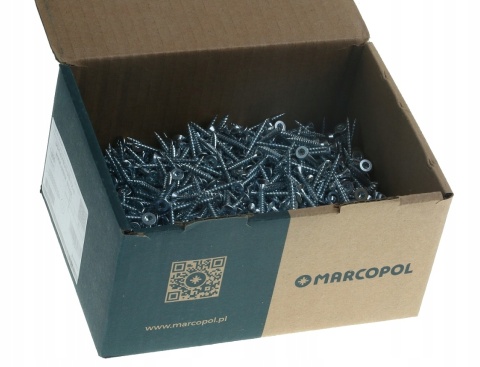 WKRĘT DO DREWNA STOŻKOWY OCYNK BIAŁY 4,0 x 25 mm WKRĘTY 1000 sztuk TORX