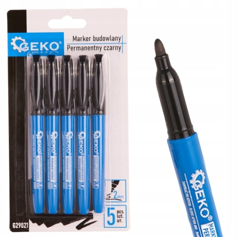 MARKER PERMANENTNY CIENKI CZARNY GEKO G29021