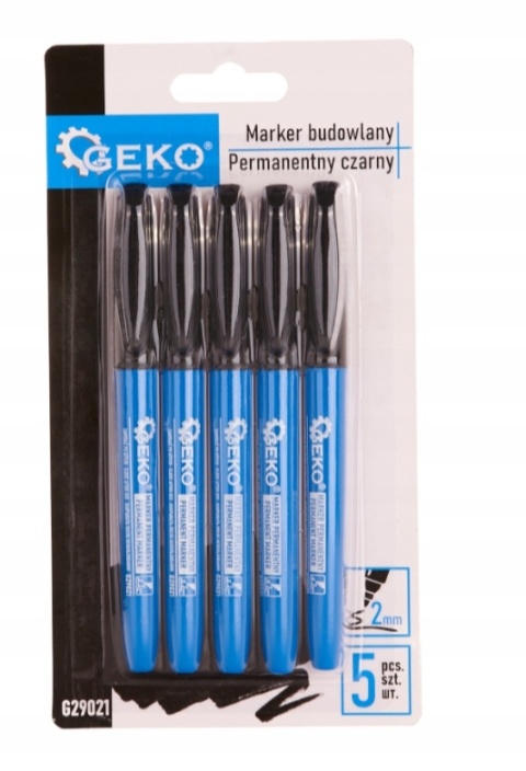 MARKER PERMANENTNY CIENKI CZARNY GEKO G29021
