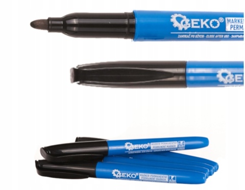 MARKER PERMANENTNY CIENKI CZARNY GEKO G29021