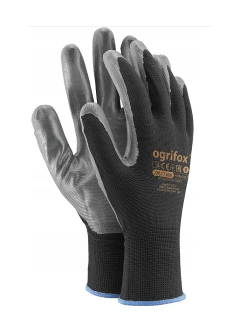 Rękawice Robocze Ogrifox Latex BHP Rozmiar 10 Chwytne Mocne Nowe