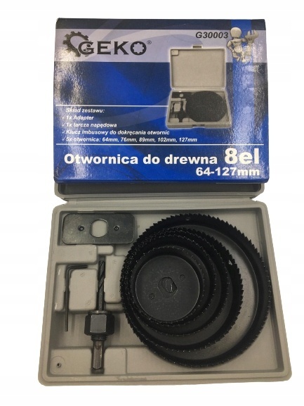 Otwornica Geko 64-127 mm 8 Elementów