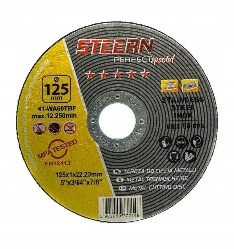 Tarcza do cięcia metalu Steern 125x1X22,2 mm